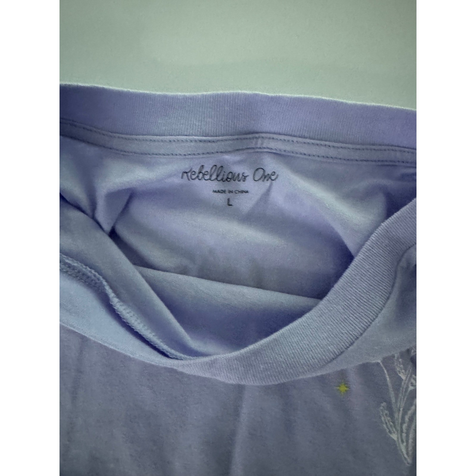 Rebellious One Lavender Believe In Positivity Butterfly Graphic T-Shirt L NWT