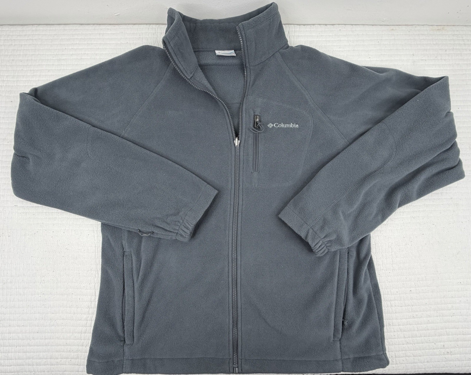 Columbia Fast Trek II Men’s Full Zip Fleece Jacket Gray Size Large EUC