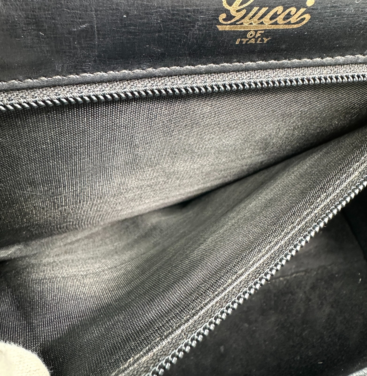 Vintege GUCCI Shoulder Bag GG Horse Bit Black Leather Canvas Auth From Japan