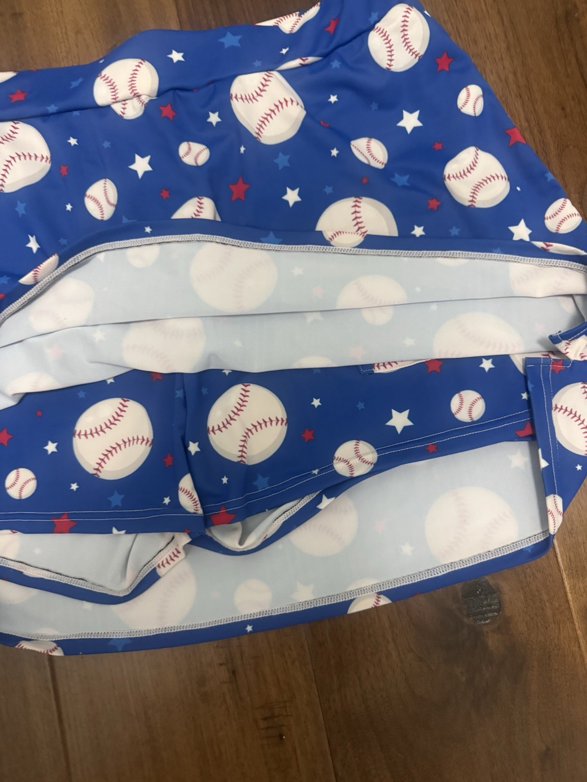 Women’s Size Small Regular Pull-On Stretch Skort w/ Pocket Blue Baseball Skirt