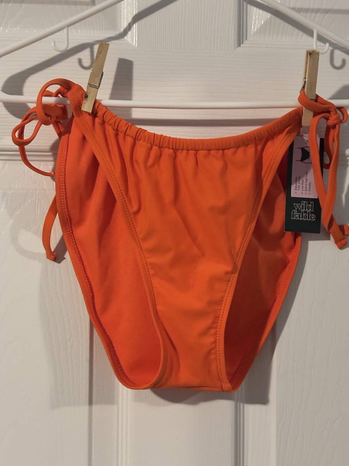 Wild Fable Orange Solid Adjustable Bikini Bottom Size L (12-14)