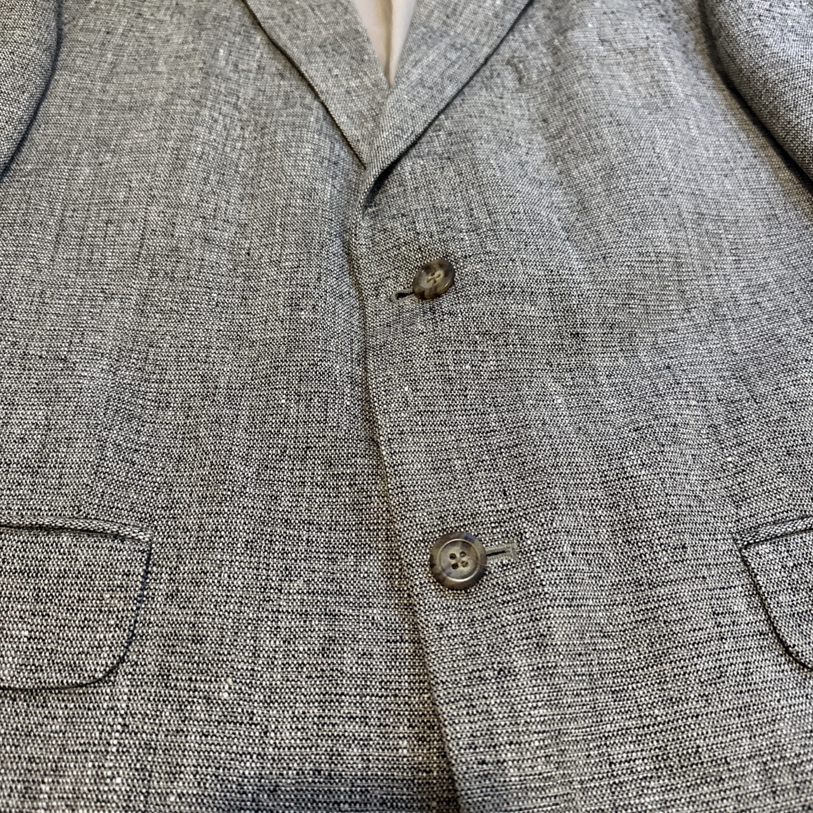 Deansgate Men’s 44R 100% Silk Tweed Tan 2 Button Single Vent Sport Coat Blazer