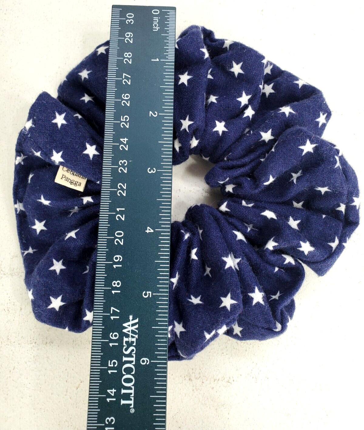 Handmade Women’s Scrunchies size XL Blue Cotton Snuggle Flannel Stars Print New