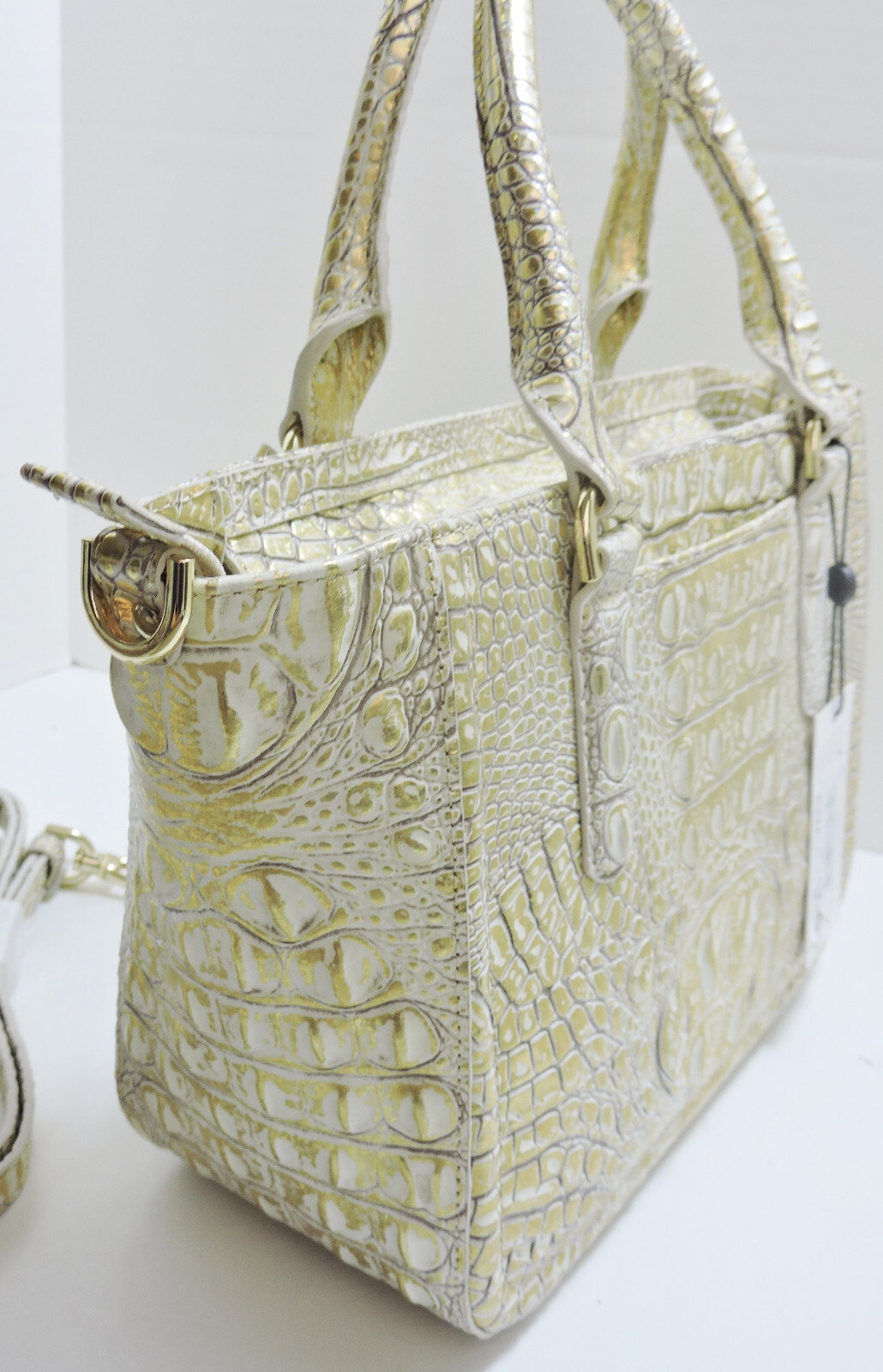 Brahmin Small Ashlee Hologram Gold Melbourne Leathe Satchel Veronica Wallet NWT