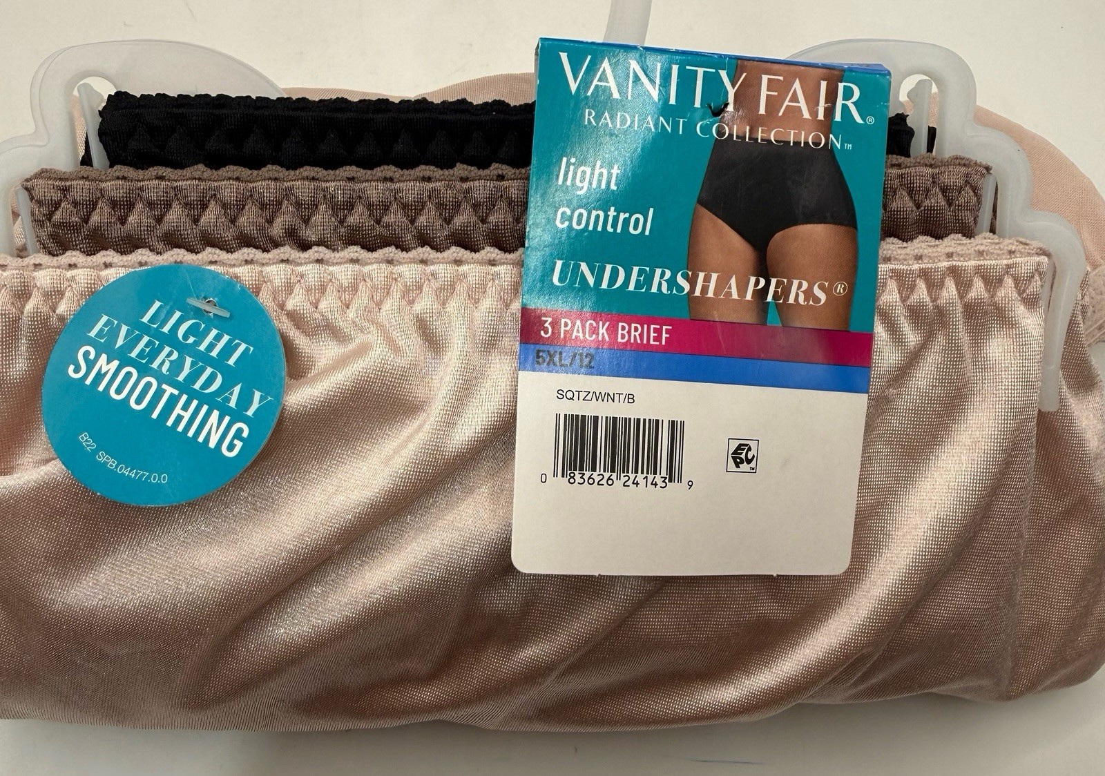Vanity Fair Radiant Collection 3 Pack Brief Underwear Size 5X Light Control New