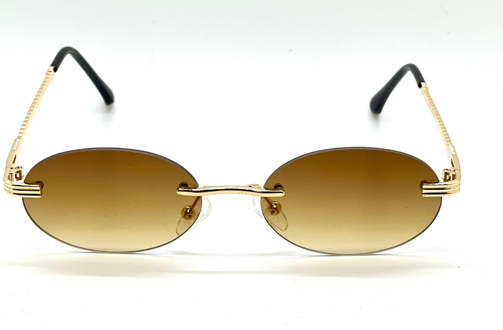Vintage Gold Frame Rimless Luxury Men’s Hip Hop Clear Lens Retro Fashion Glasses
