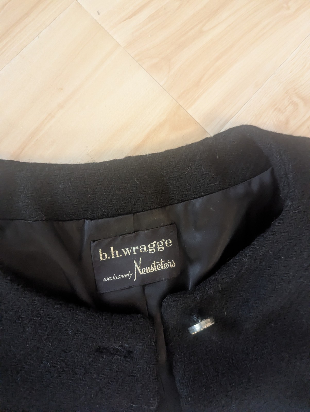 Vtg Mod 1950s 1960s B.H. Wragge For Neusteters Wool Black Jacket Coat Nice!