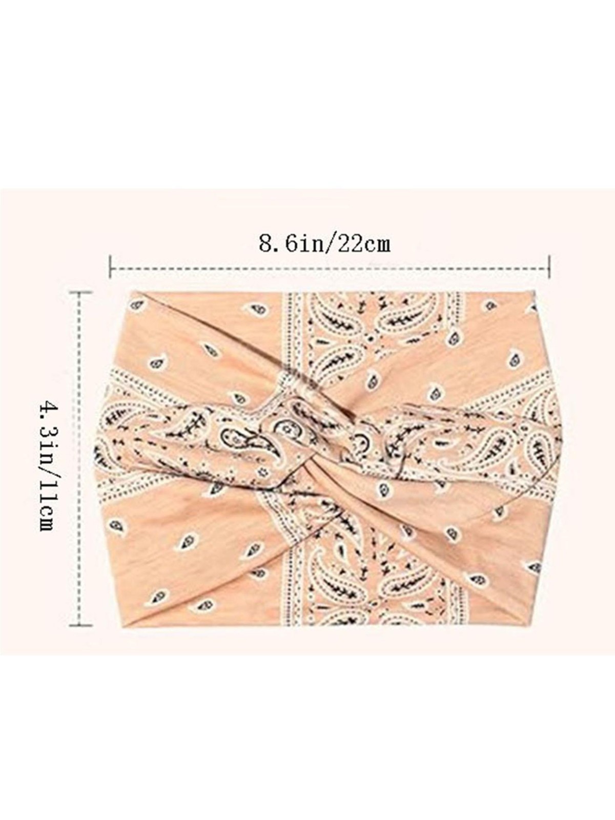 4PCS Boho Wide Headbands for Women Vintage Paisley Elastic Hair Bands