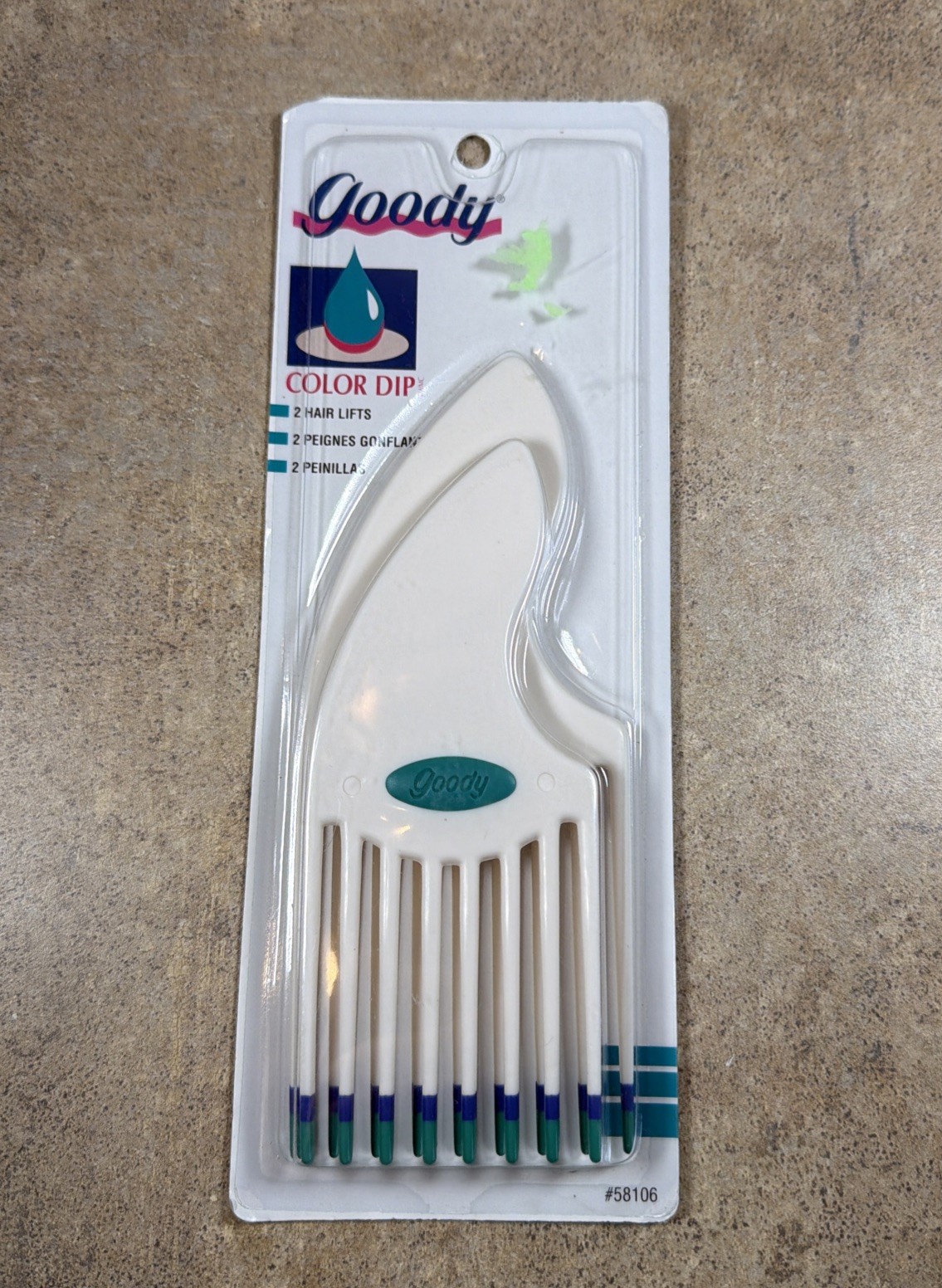 Vtg Goody Color Dip Hair Lifts Picks Combo Pack NEW 1994 NOS #58106