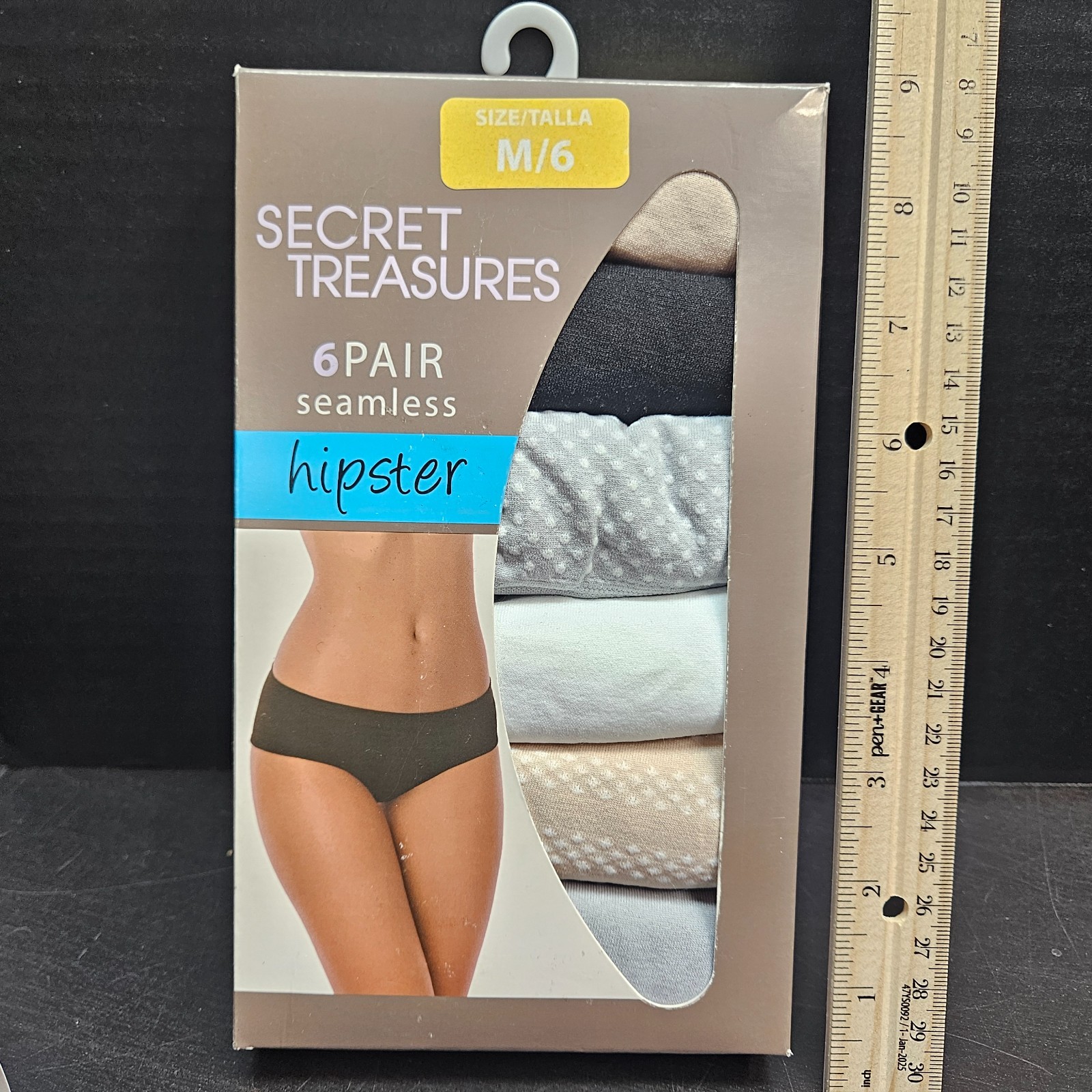 Secret Treasures HIPSTER PANTIES 6 Pair Seamless MED M 6 Multi Color Underwear