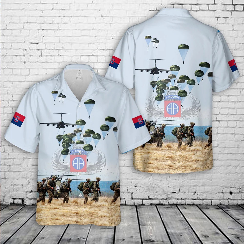Army Hawaiian Shirt, US Army National Airborne Day, 82nd Airborne Division Hawai