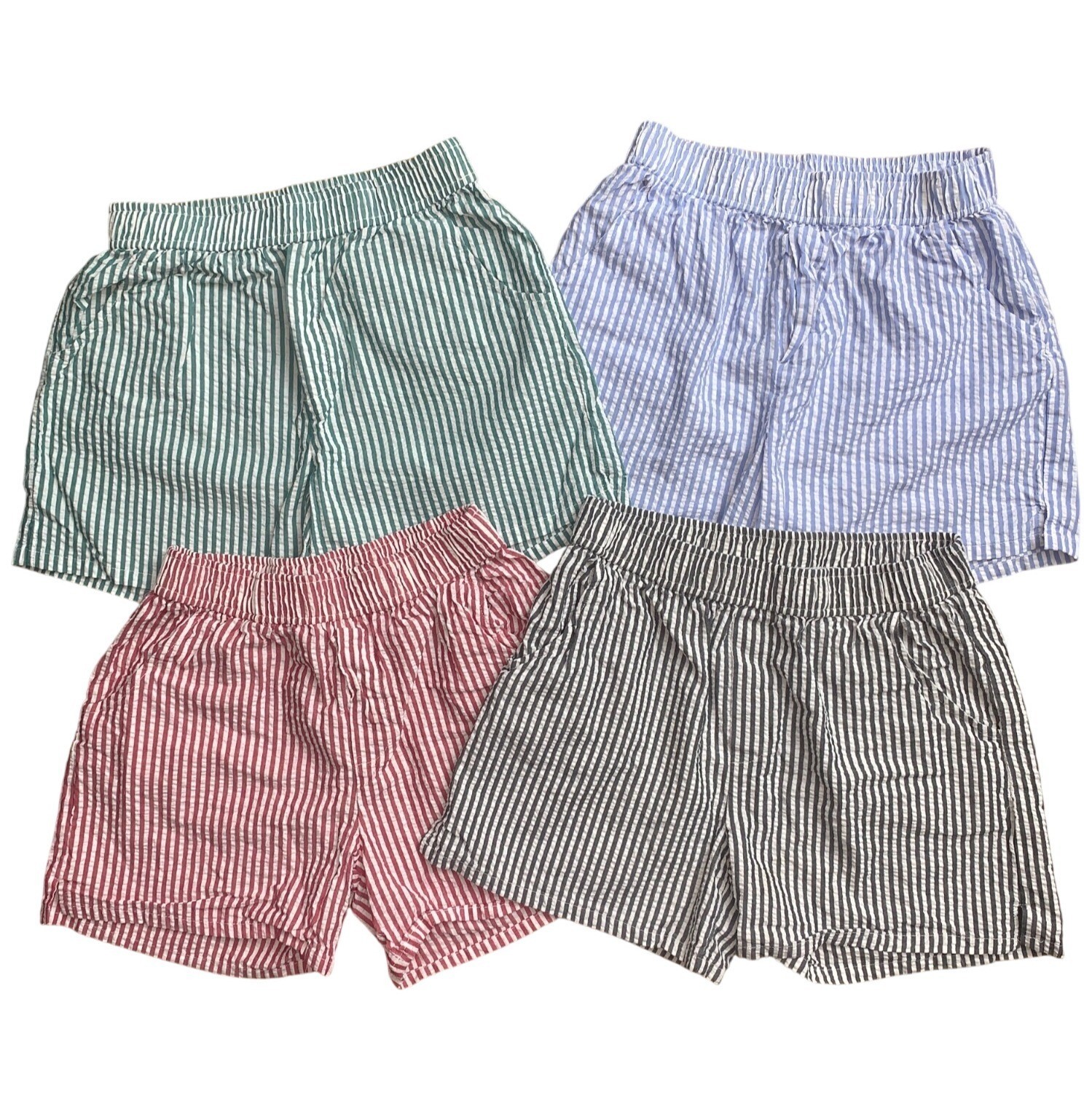 Art Class Kids Girls Cotton Striped Seersucker Shorts Elastic Waist Side Pockets