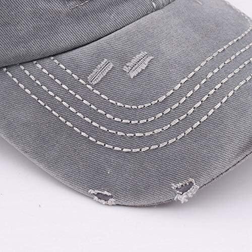 Distressed Ponytail Hat for Women American-Flag Pony Tail Caps High Bun
