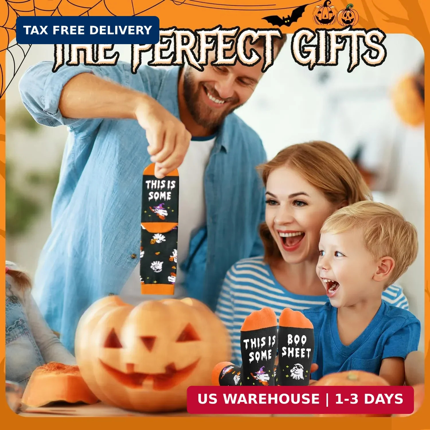 HAPPYPOP Ghost Gifts for Adult – Ghost Socks for Men Women Spooky Halloween Sock
