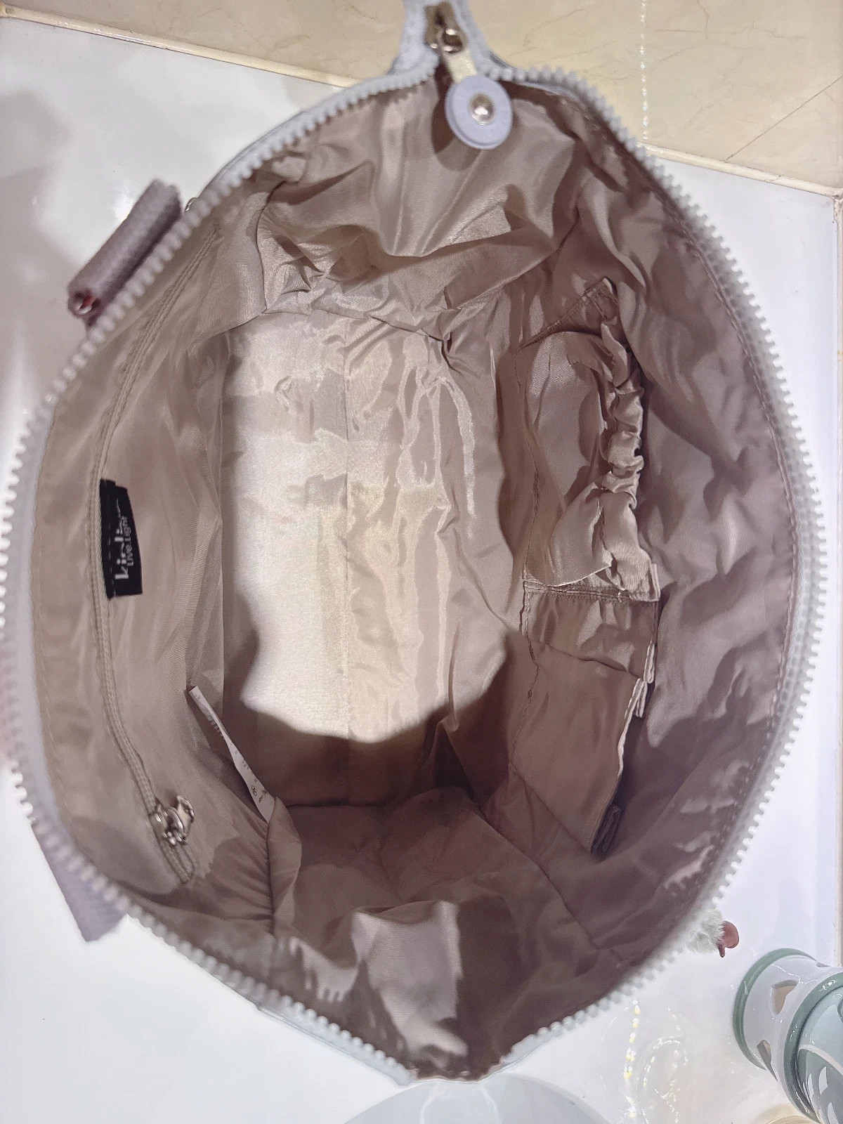 NWT Women’s Kipling Metallic Silver Handbag Crossbody handbag trolley tote