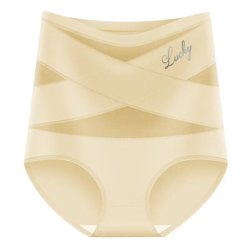 1 Pack High Waist Tummy Control Panties Shaping Cross Strap Briefs Women