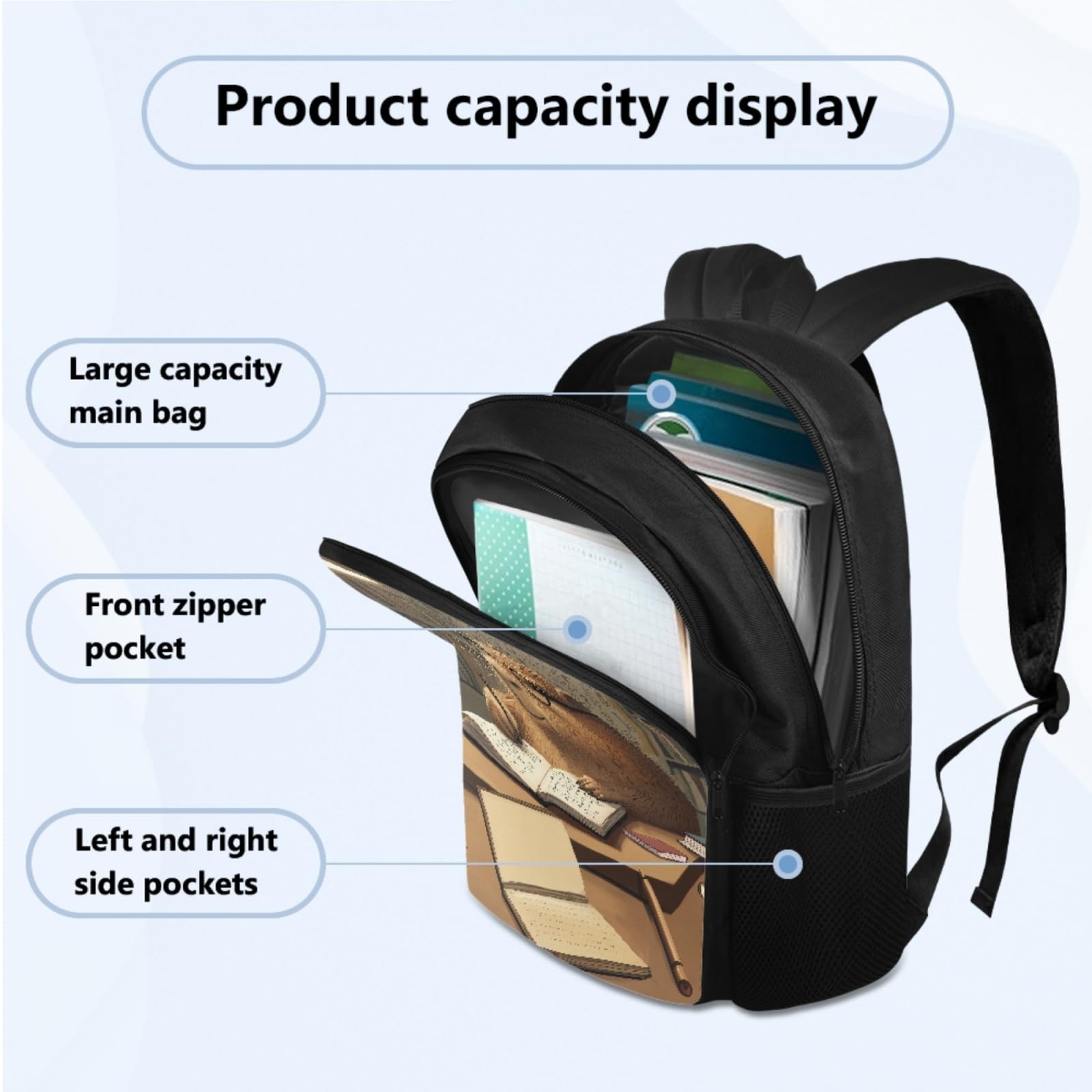 Cool Capybara Backpack with Lunch Box Boys Back to School, Backpack for 2nd B…