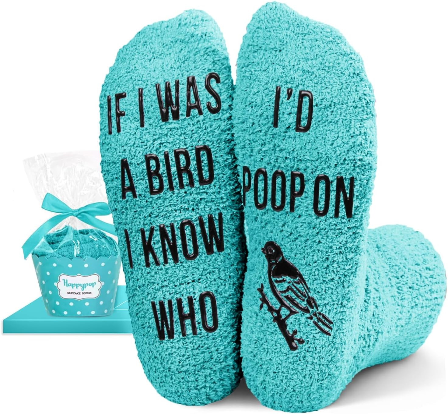 HAPPYPOP Bird Chicken Duck Gifts – Funny Fuzzy Bird Chicken Rubber Duck Socks fo