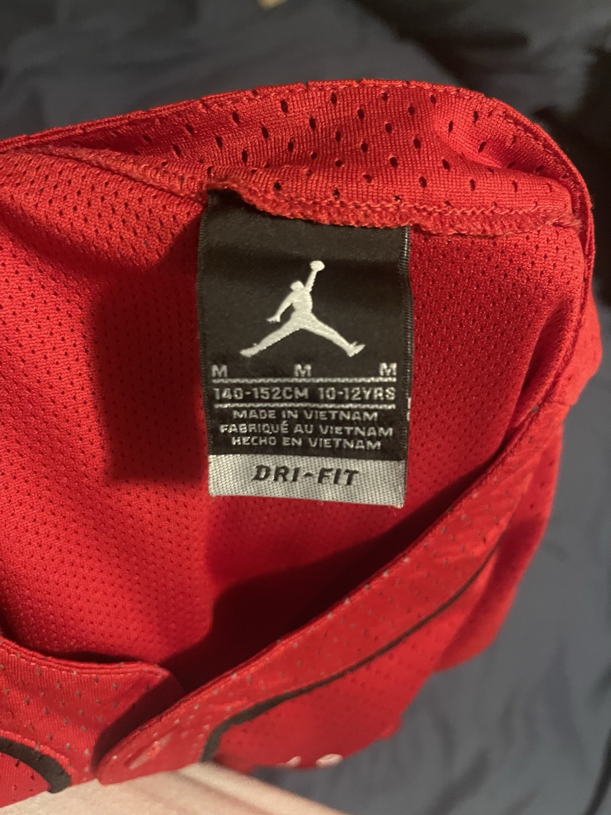 Youth Boys Red and Black Mesh Button Up Jordan Shirt Size M 10-12
