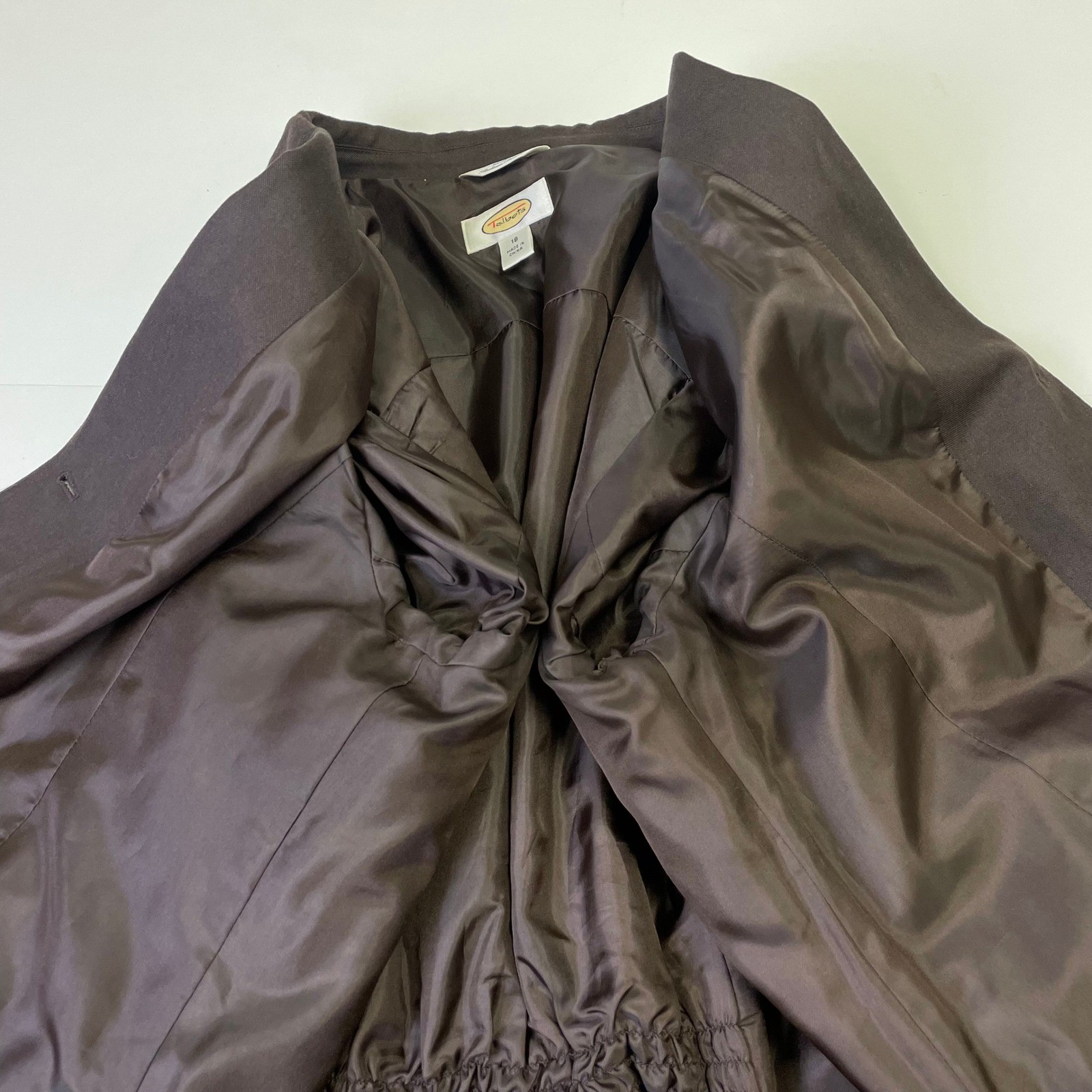 Vintage Talbots Linen Blend Blazer Brown Jacket Womens 18 Safari Quiet Luxury