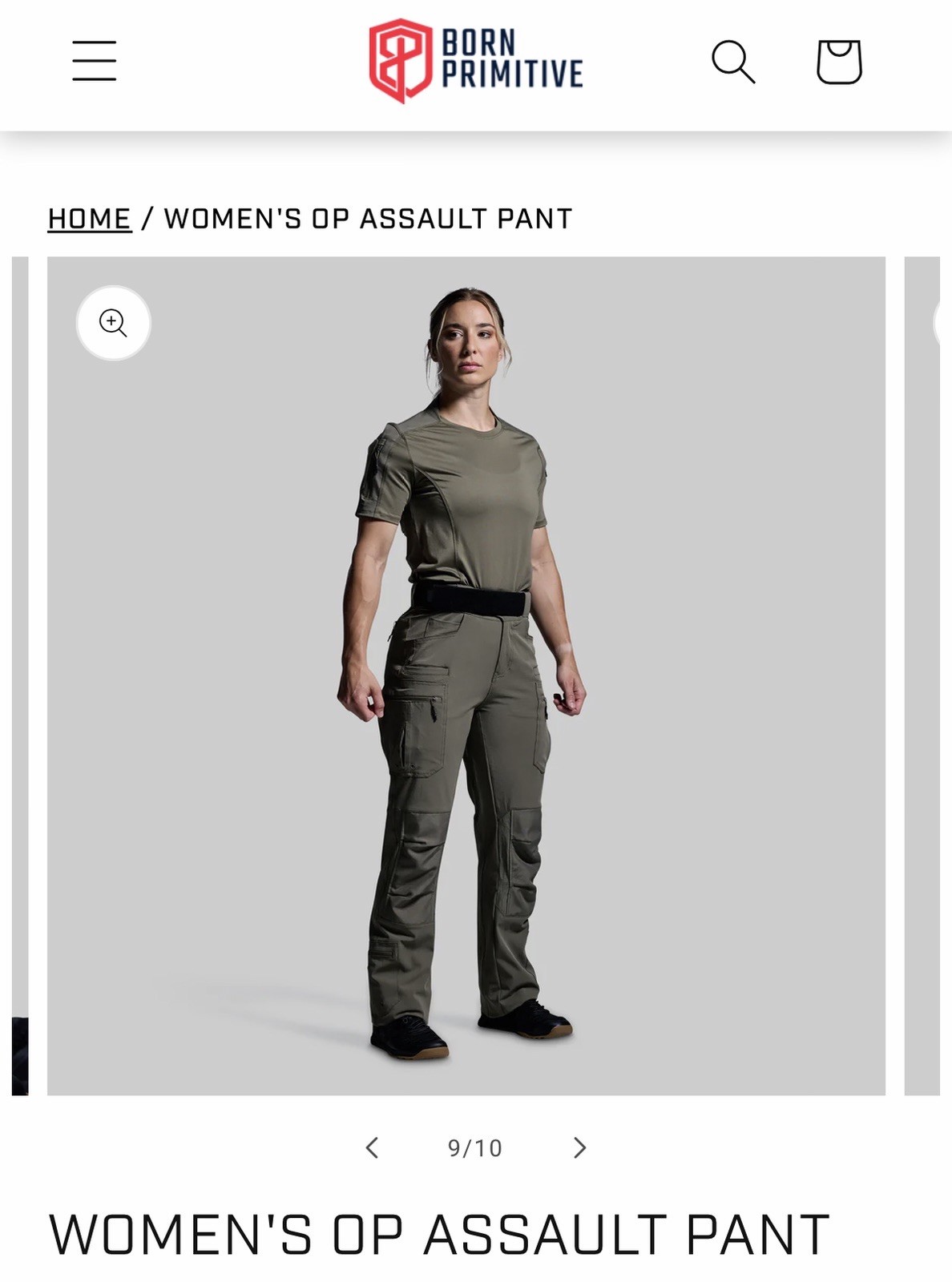 NWT Women’s Born Primitive Size 0 “OP Assault Pant” In Olive Green