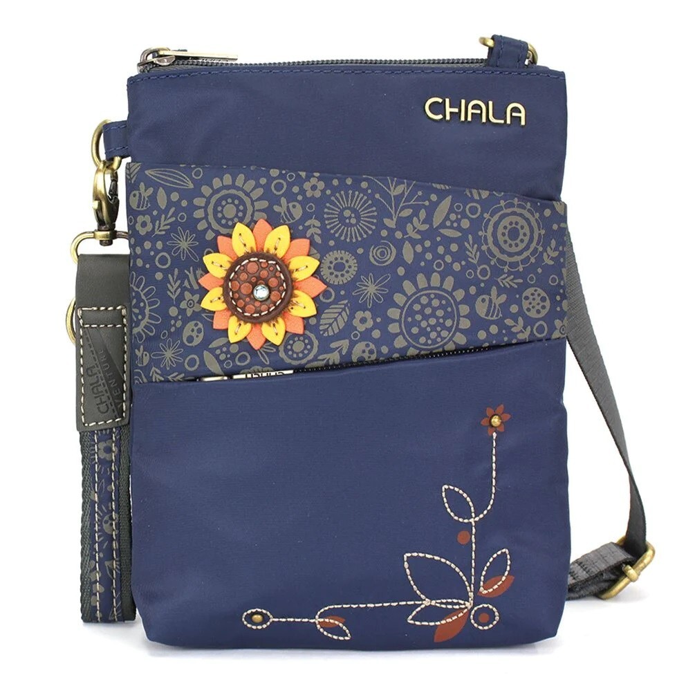 CHALA SUNFLOWER CV Evolution Cellphone Crossbody Handbag Purse (Navy) NWT