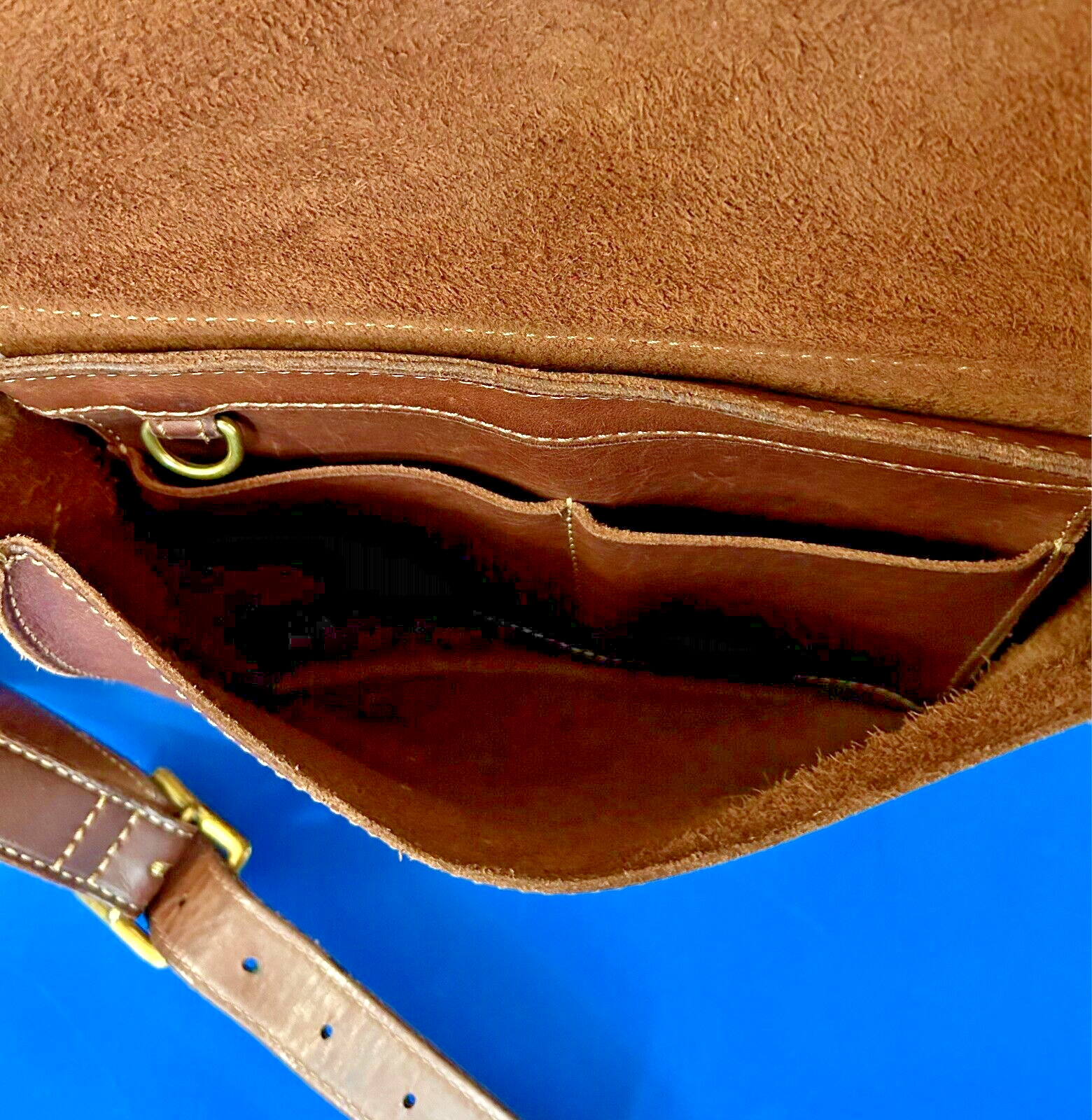 Fossil Austin Leather Turn Lock Saddle Flap Crossbody Messenger Shoulder Bag