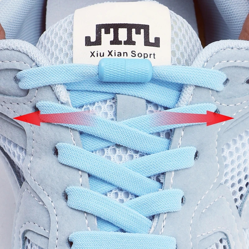 0.8cm wide Elastic laces Sneakers Flats No tie Shoelace Children Adults Quick La