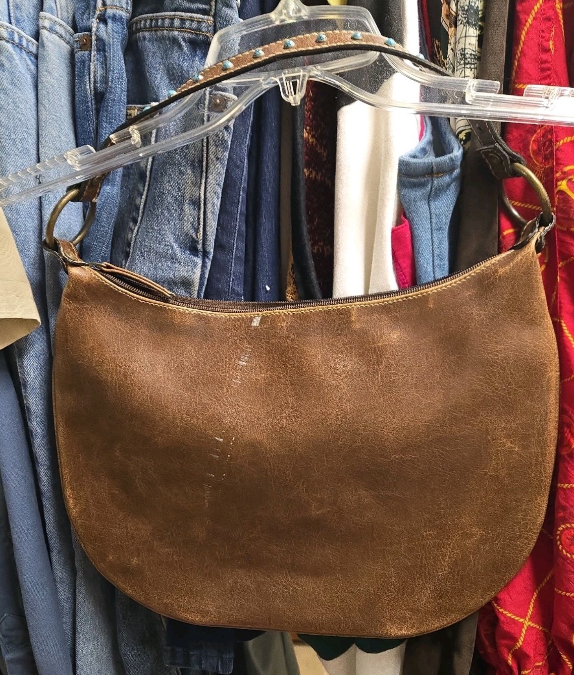 Vintage Fashion Express Purse or Handbag Imitation Leather 1 Zip Pocket