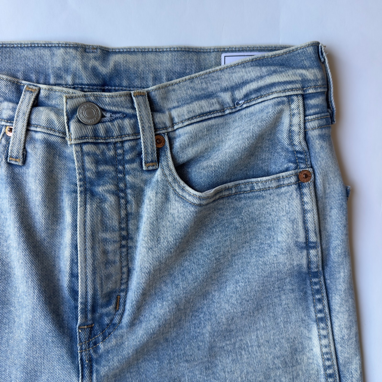 GAP Vintage Slim High Rise Split Hem Jeans-Light Burnette Wash-Size 28-6 Regular