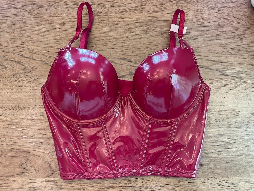 Victoria’s Secret Red 34B Very Sexy Midnight Affair Faux Patent Leather Corset