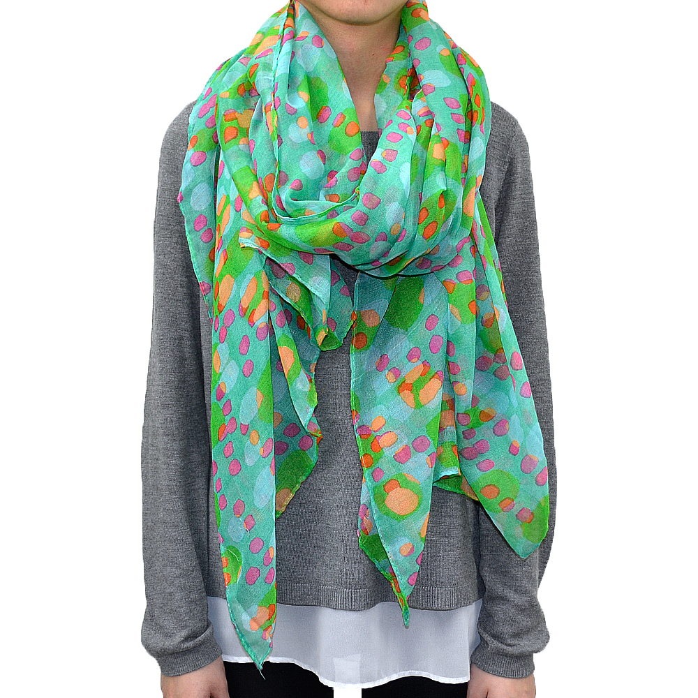 Geometric Diamond Polka Dot Paint Print Large Soft Scarf Shawl Wrap Fashion