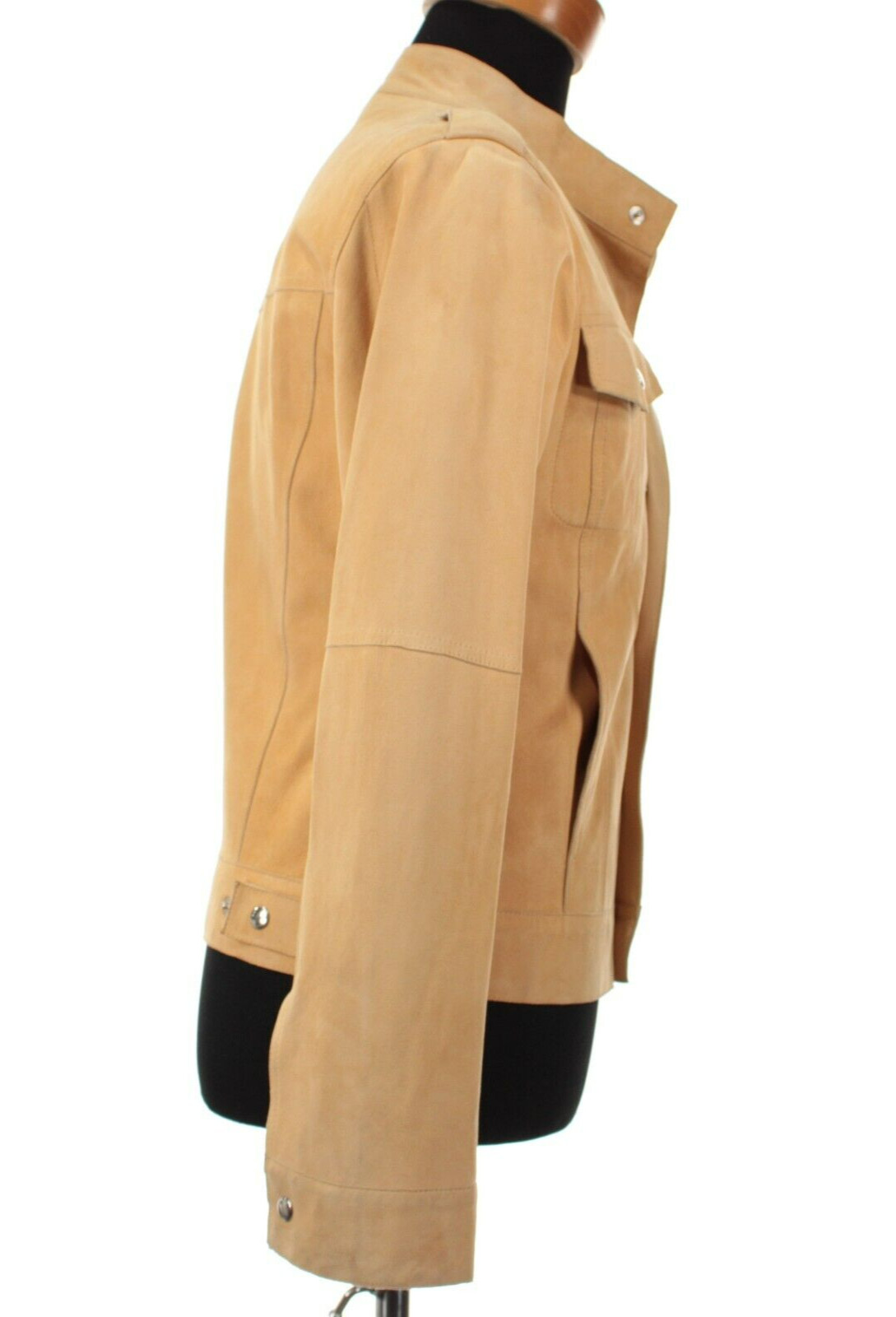 Hettabretz NWD Snap Front Suede Leather Jacket Size 50 (~ Small US) In Solid Tan