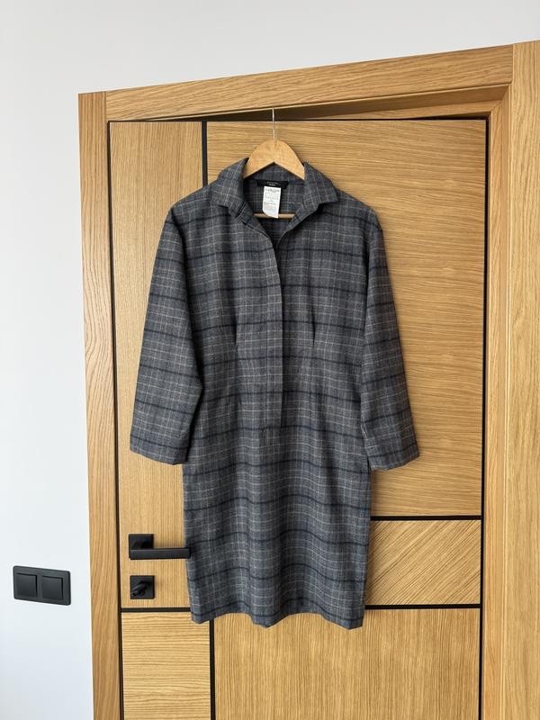 Weekend Max Mara Virgin Wool Plaid Dress Grey Size XS IT 36 US 2 QUIET Luxury