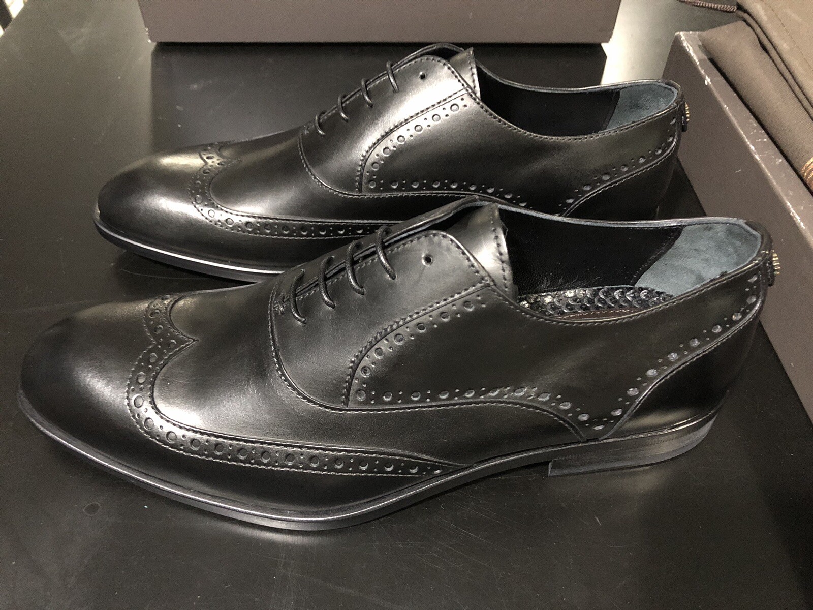 Roberto Cavalli Black Dress Shoes Made In Italy NIB Mens US7 UK6 EU39