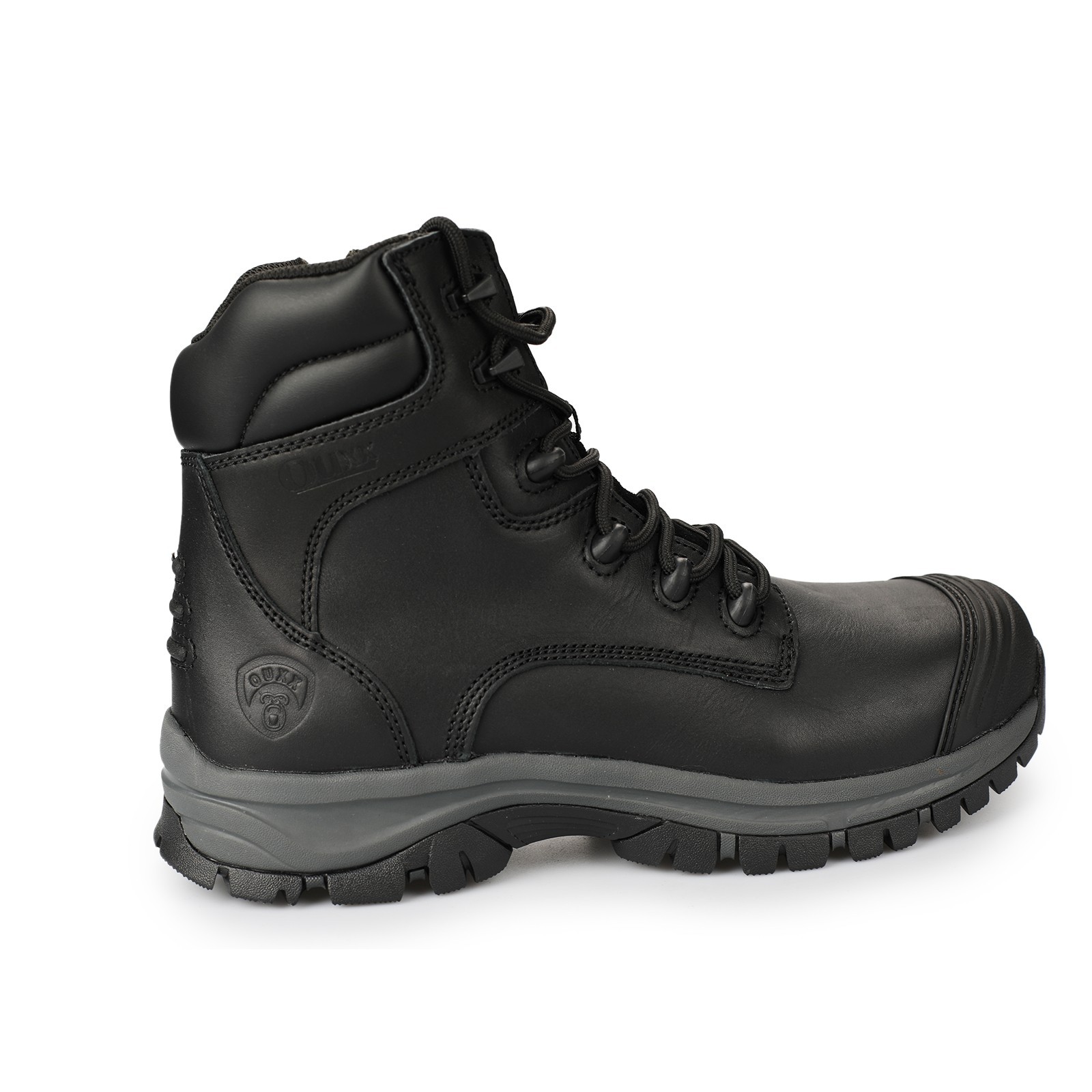 OUXX Men’s Steel Toe Waterproof Work Boots Side Zipper Rubber Outsole