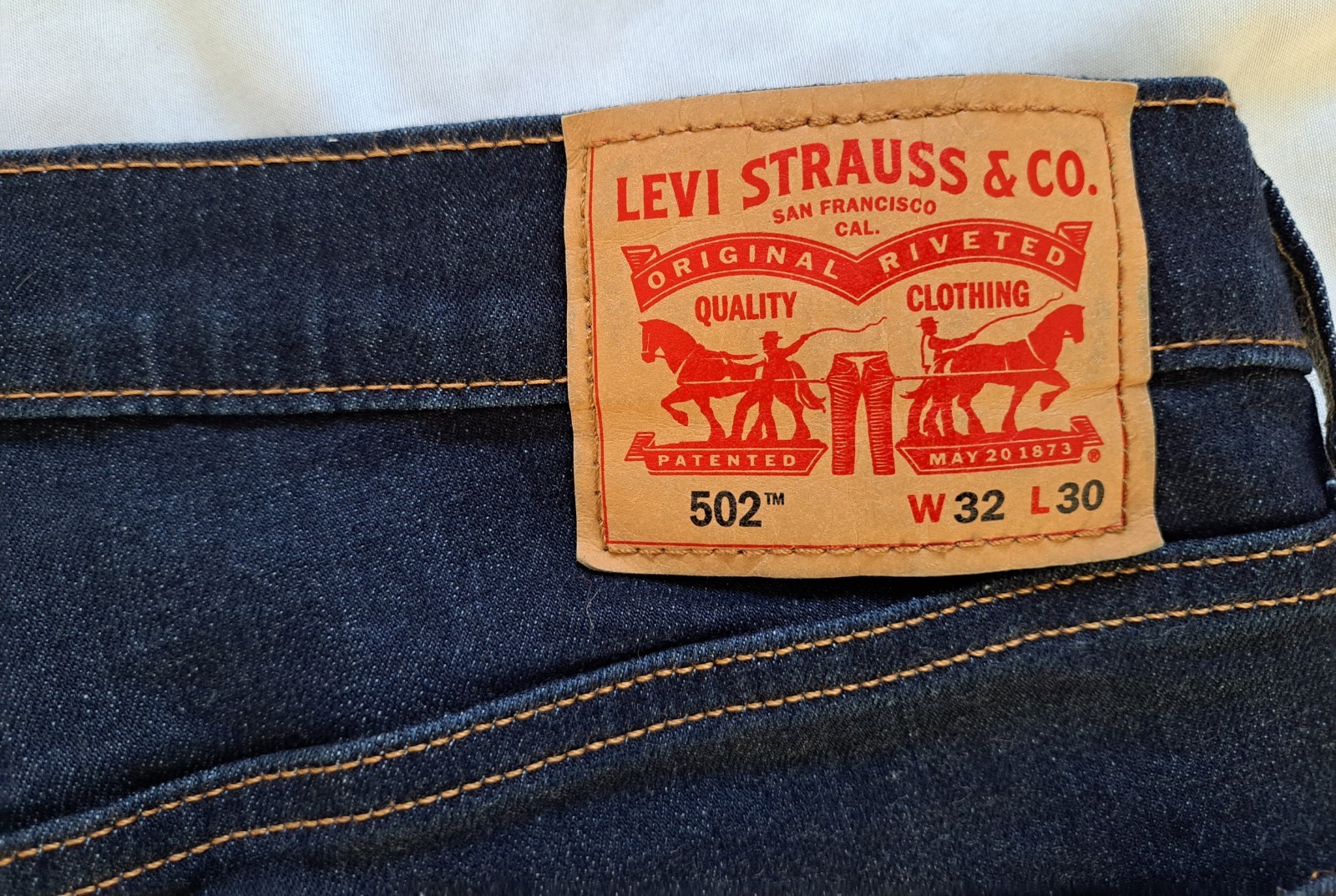 Levi’s 502 Men’s Regular Taper Jeans Blue W32 L30 (Actual 33×27.5)
