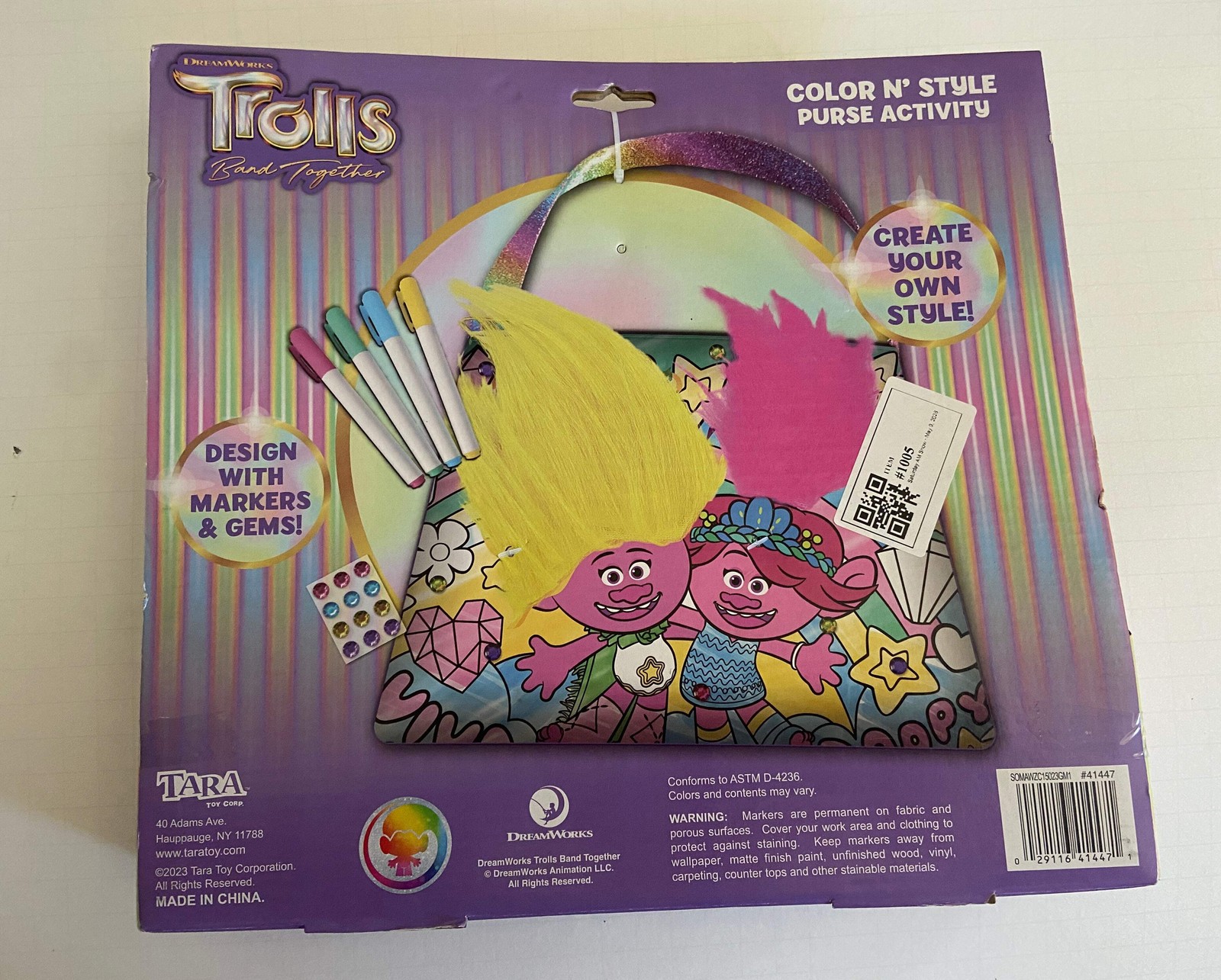 DREAMWORKS TROLLS BAND TOGETHER COLOR N STYLE PURSE ACTIVITY