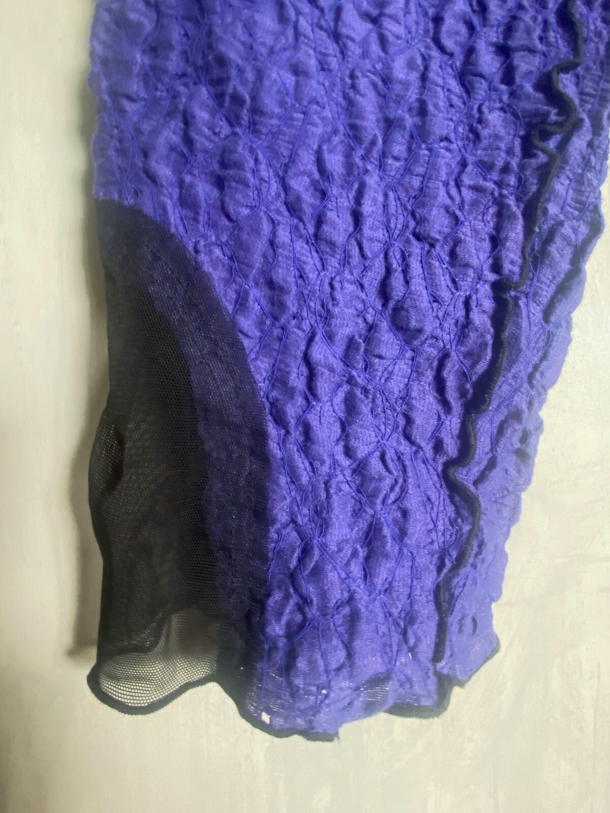NOBLU / BREAKFAST IN TOKYO Lagenlook Purple Crinkle Gauze Cotton Pants w Mesh M