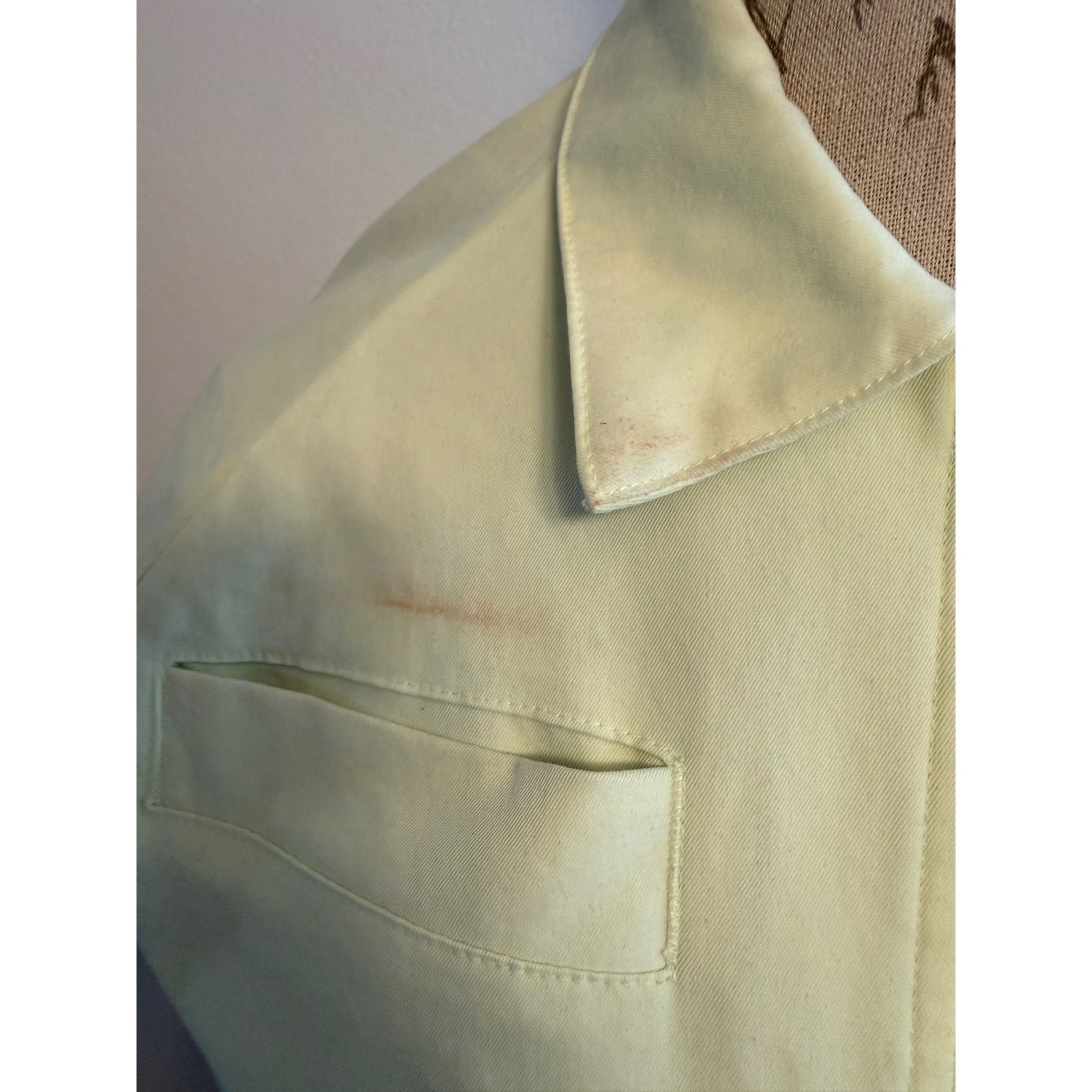 Nike Women Light Yellow Utility Jacket Button Snap Zip Pockets Sportswear Size S