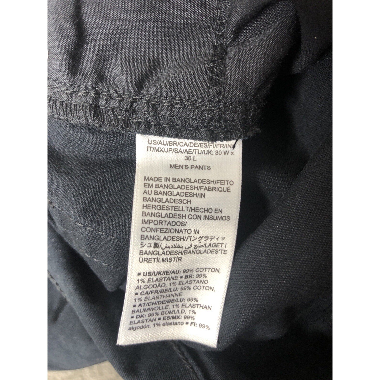 Essentials Mens Relaxed Fit 5-Pocket Straight Leg Pants Black 30W x 30L