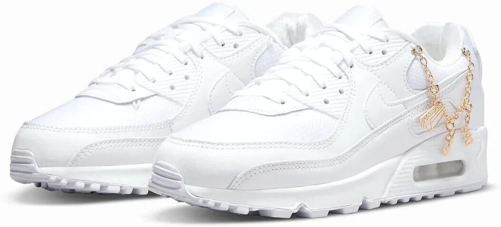 Nike Women’s Air Max 90 PRM White/White-Metallic Gold (DH0569 100) – 7 – White W
