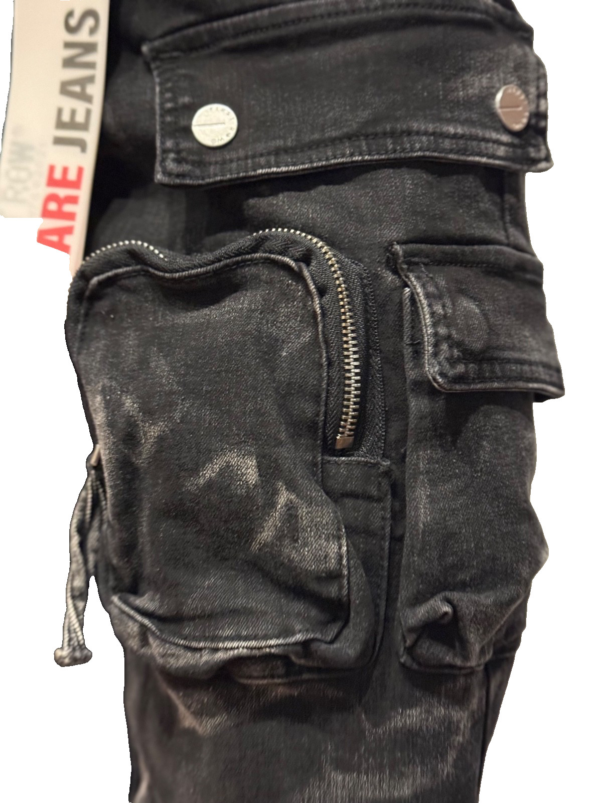 New ! Men’s First Row Stacked Fit Jeans balck washed Denim (typhoon) Skinny