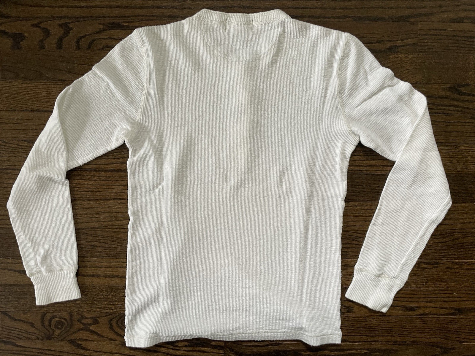 RRL Ralph Lauren Men’s White Henley Thermal Shirt Size S