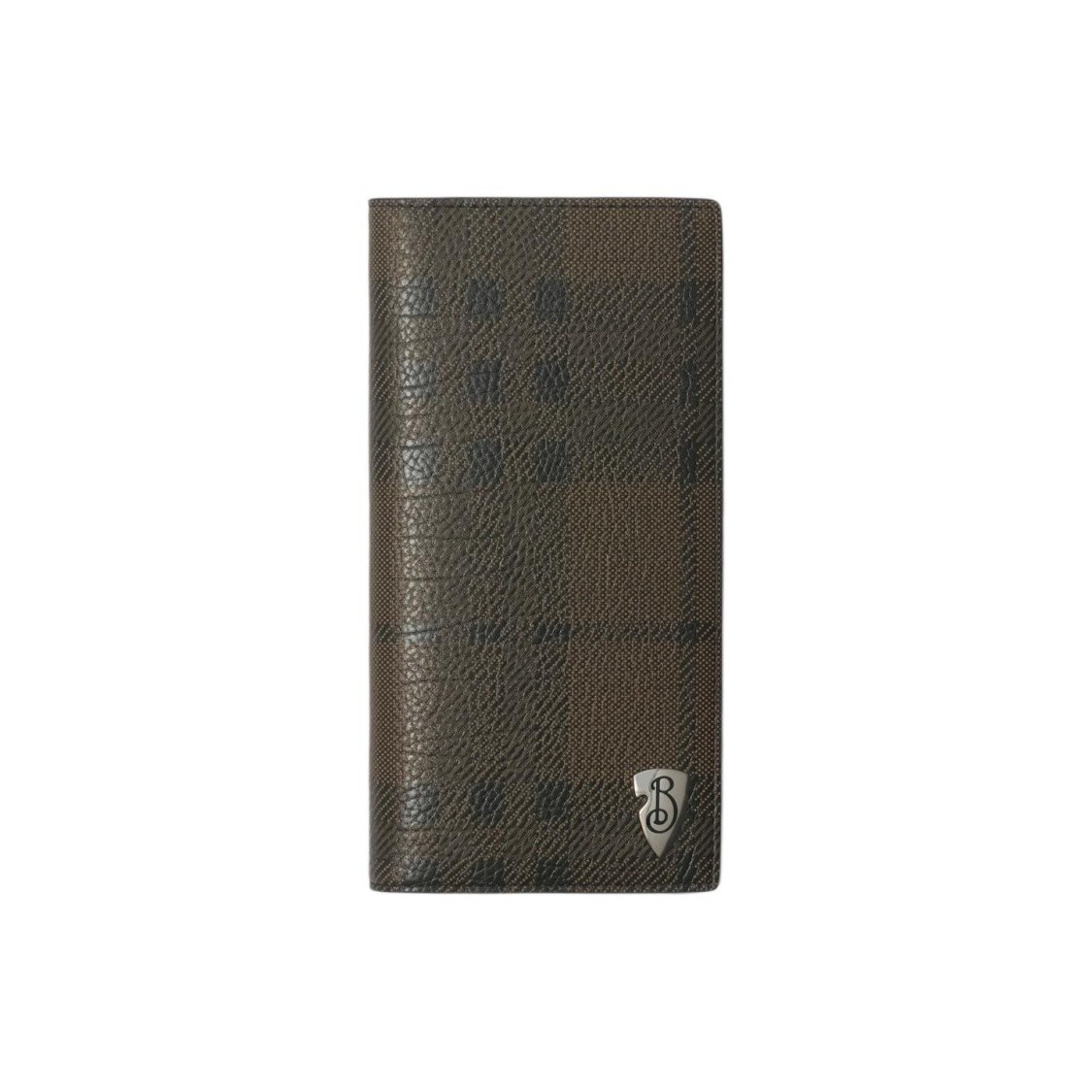 Burberry Flap Wallet in Calfskin Leather for Men, Slate Color 3.7 x 7.4 in