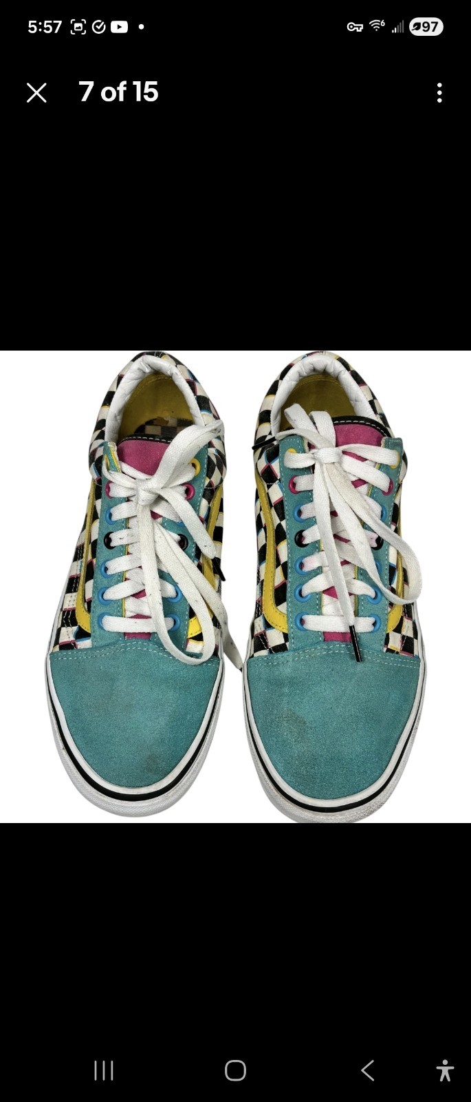 Van’s Old Skool Crazy Checks Suede Canvas Skateboard Sneakers mens size 11