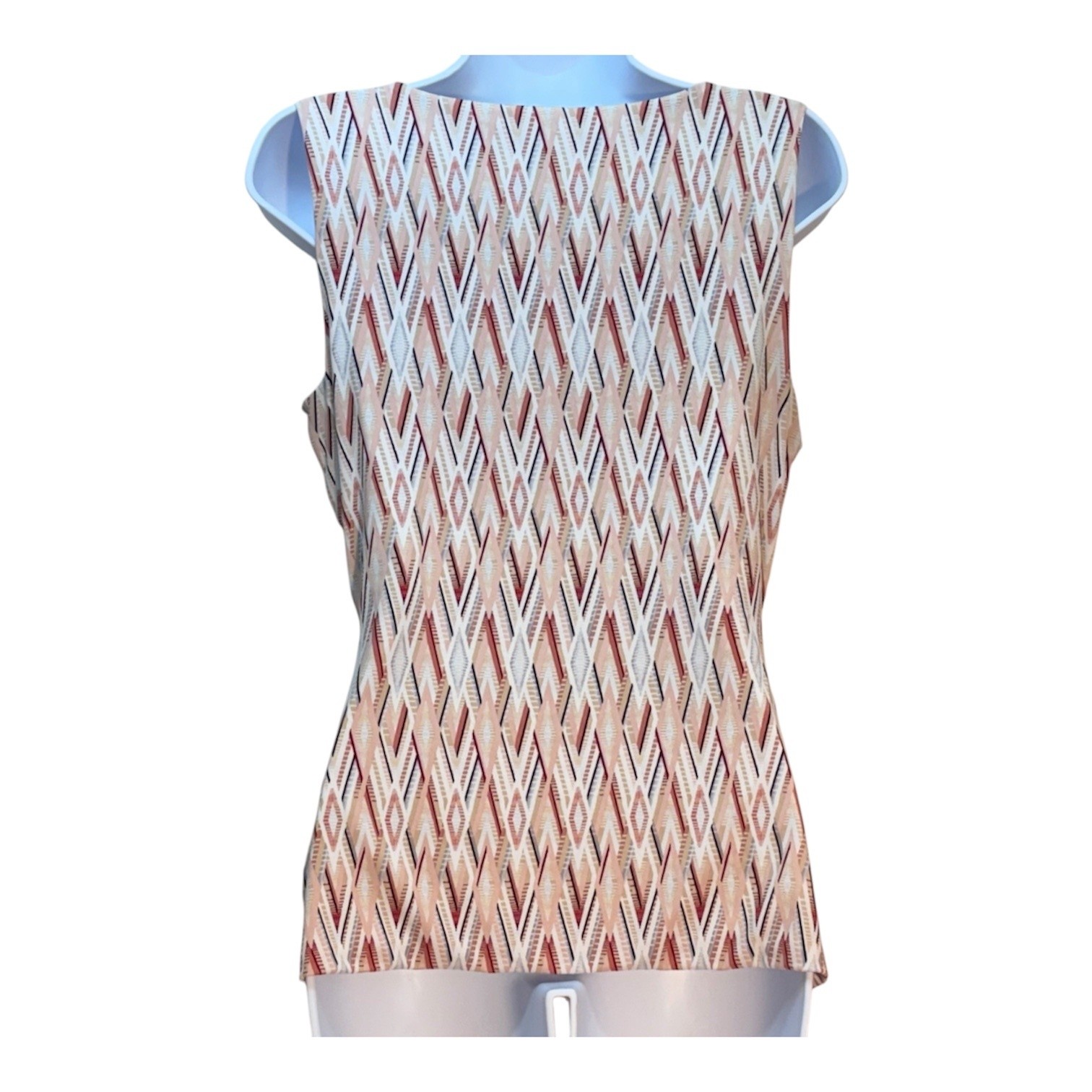 White House Black Market Sleeveless Tank Geometric Pattern in Warm Tones Size S