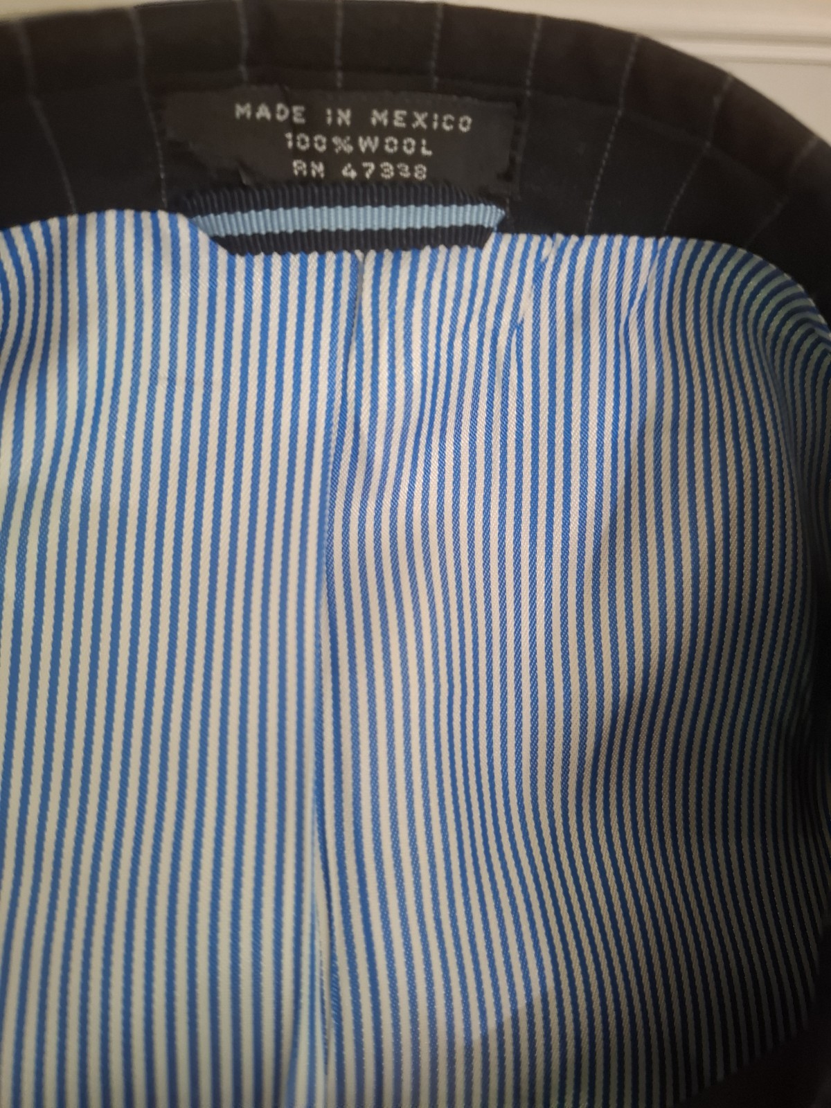 Tommy Hilfiger Mens Blue Pinstripe Performance Two Button Blazer Jacket Size M