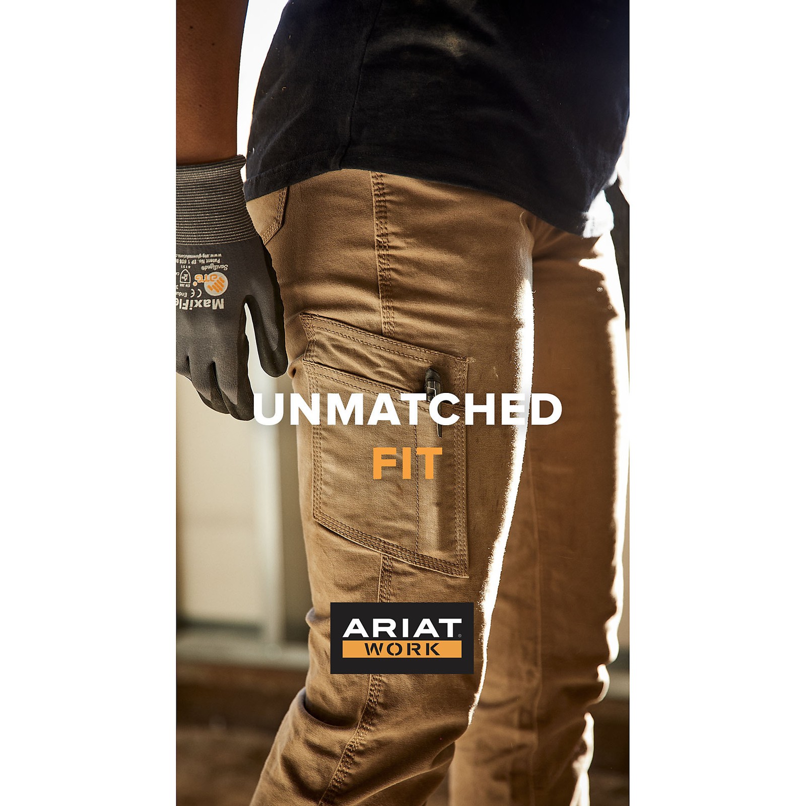 Ariat, Made Tough Straight Leg Pant, Waist 42 in, Inseam 30 in, Color Khaki,