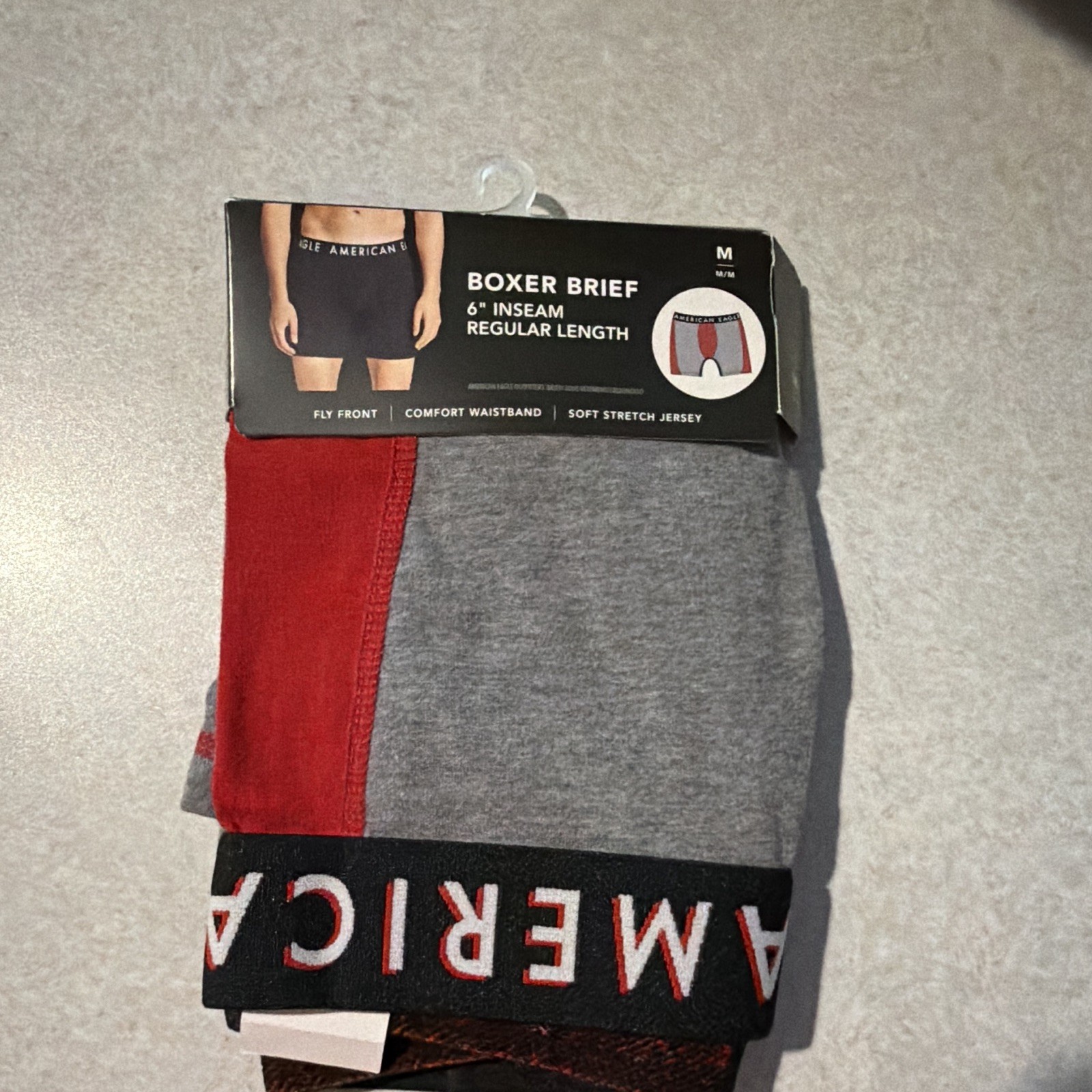 American Eagle Men’s Boxer Brief 6″ Inseam Colorblock Stretch Comfort Waist M